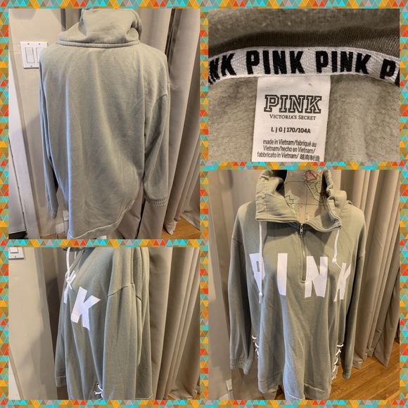 PINK Victoria's Secret Tops - Like New Pink Victoria’sSecret 1/2 Zip Sweatshirt
